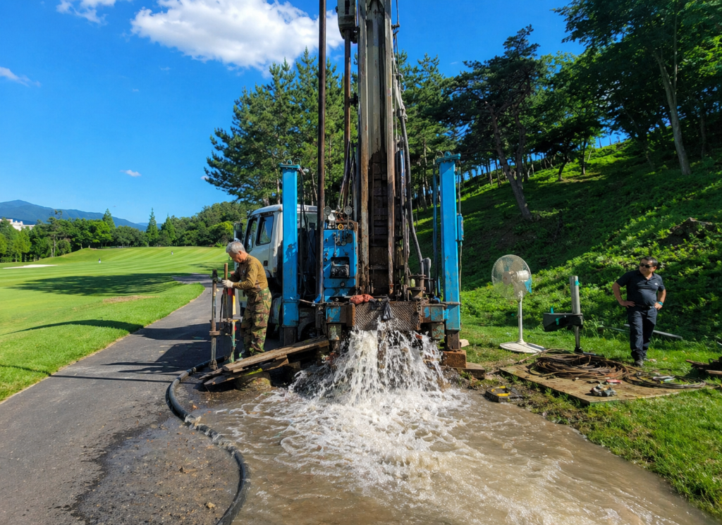 지하수 개발 시추 현장