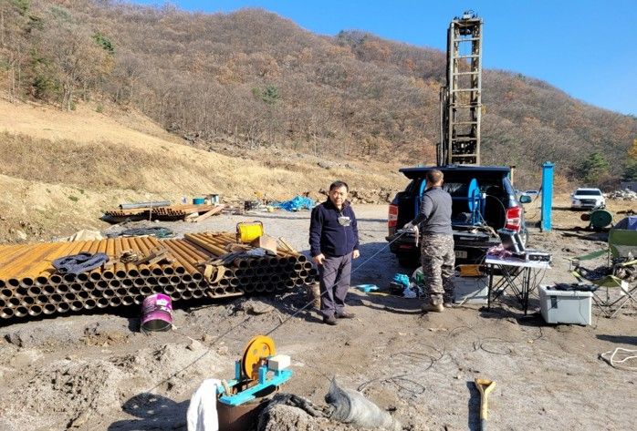 수맥 탐사 장비 세팅