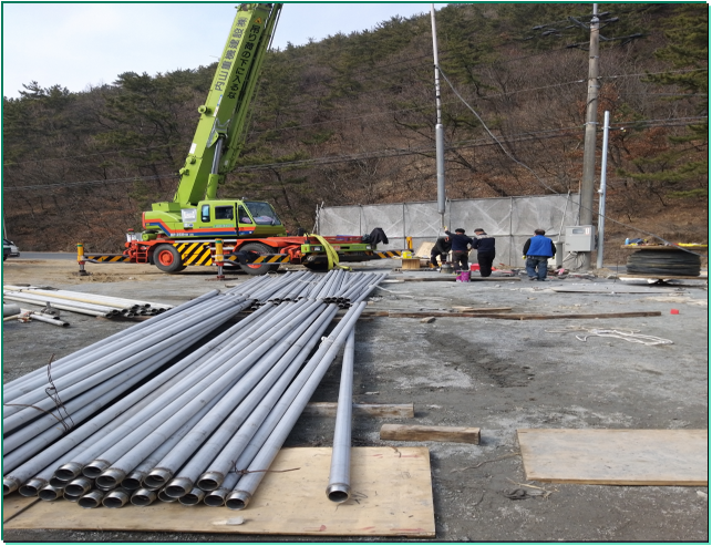 케이싱 파이프 정렬 및 준비